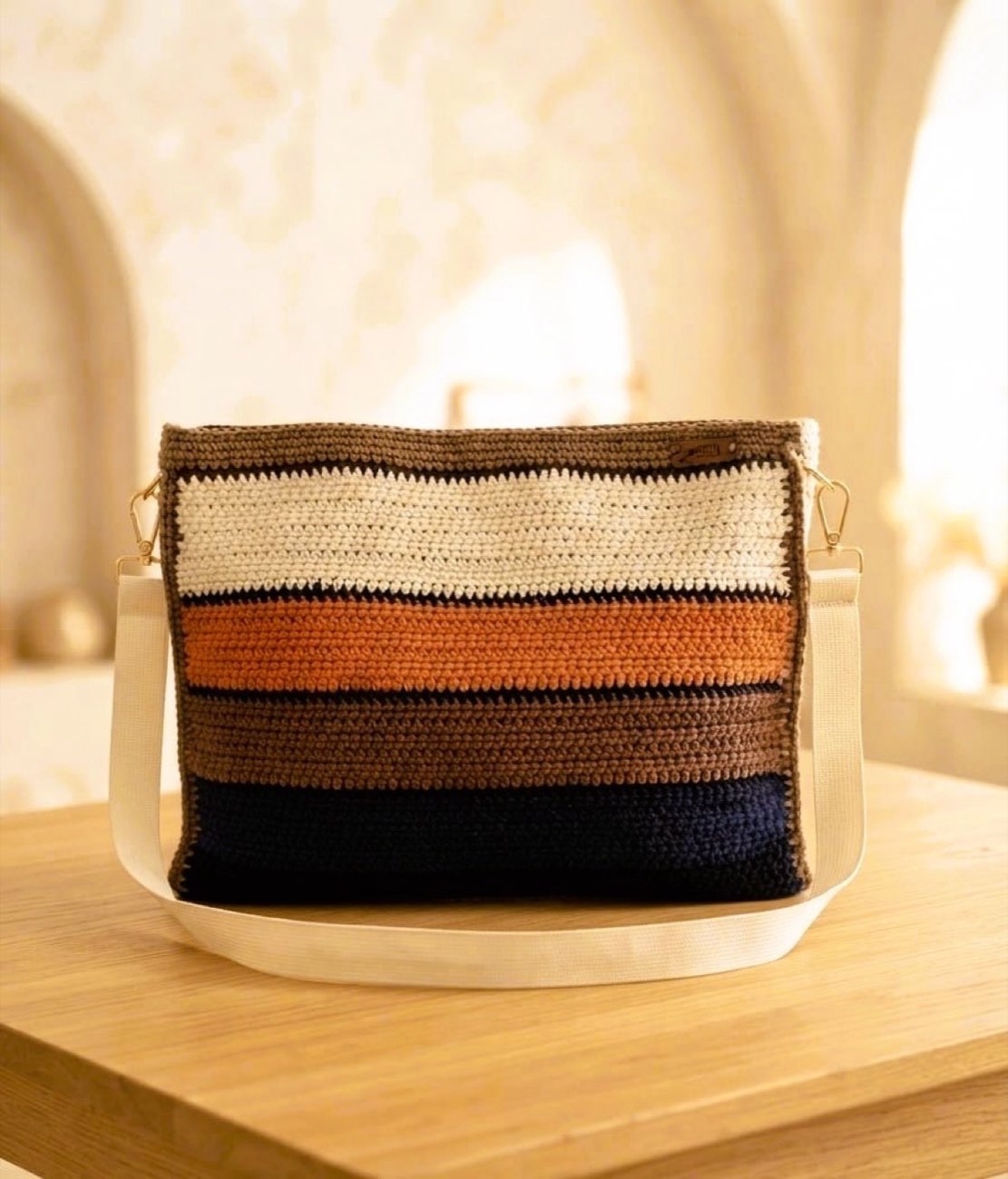 Bandolera rayas horizontales — Virginia Paternostro (TATETI crochet)